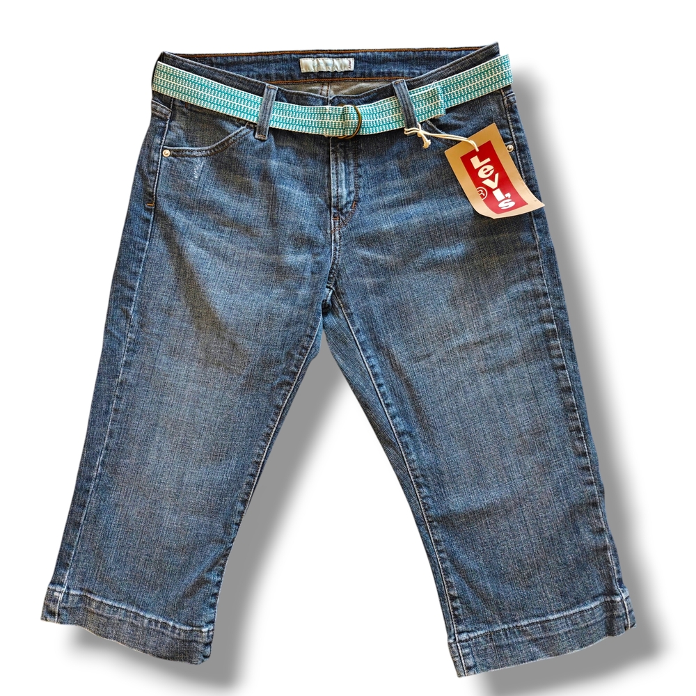 Levis 545 Low Rise Belted Capri Women's Jeans Size 10 NWT